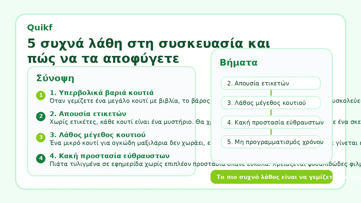 5 συχνά λάθη στη συσκευασία και πώς να τα αποφύγετε