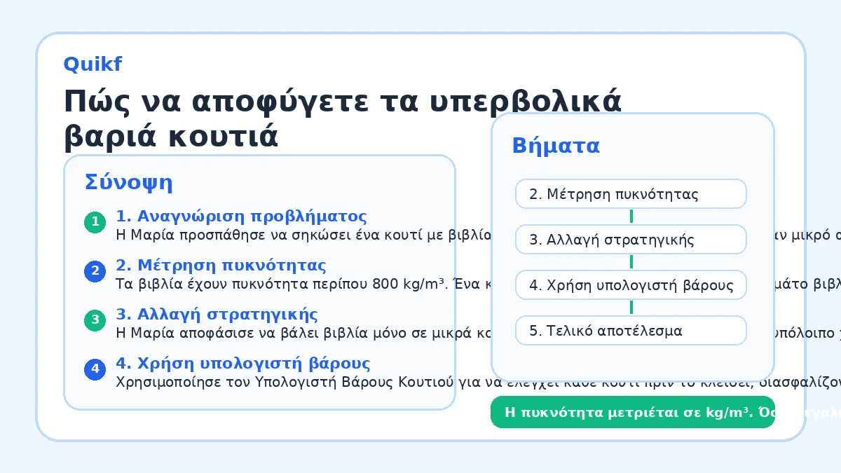 Πώς να αποφύγετε τα υπερβολικά βαριά κουτιά