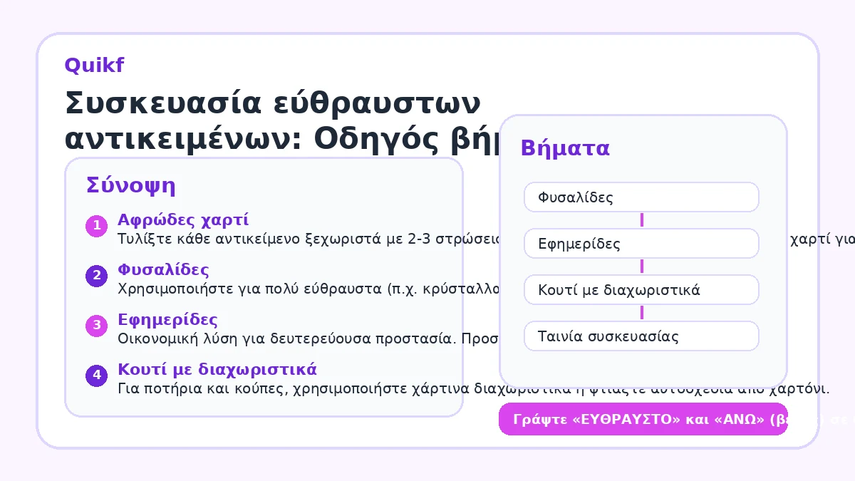 Συσκευασία εύθραυστων αντικειμένων: Οδηγός βήμα βήμα